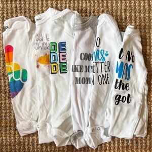 Set of 6 PRIDE onesies Two Mom Family